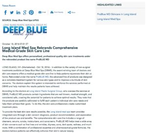 Deep Blue Med Spa Rebrands Skin Care Line