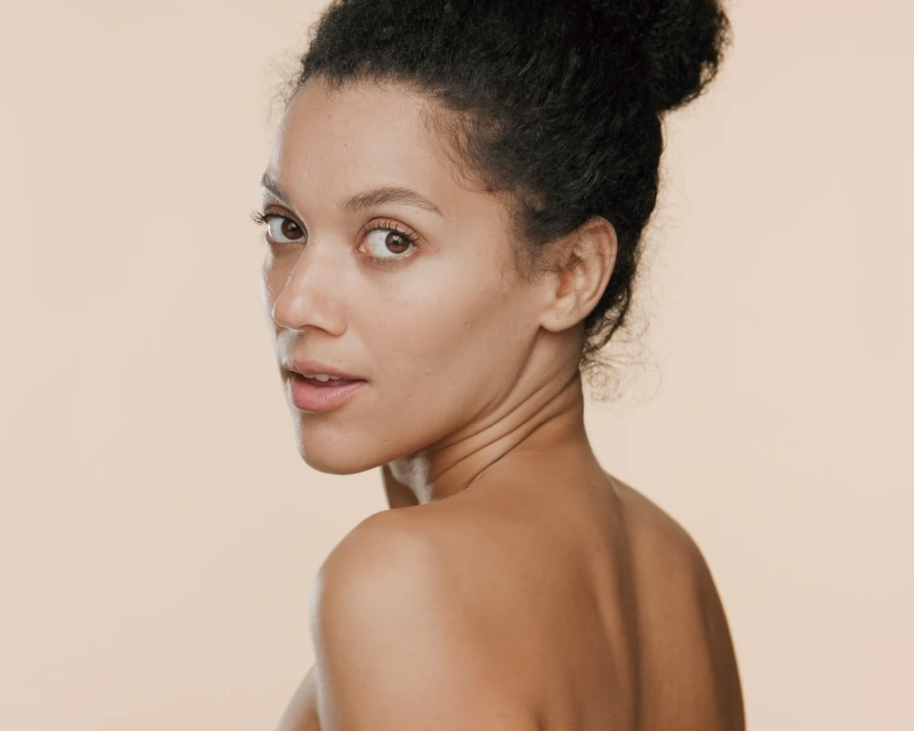 African american woman with smooth skin